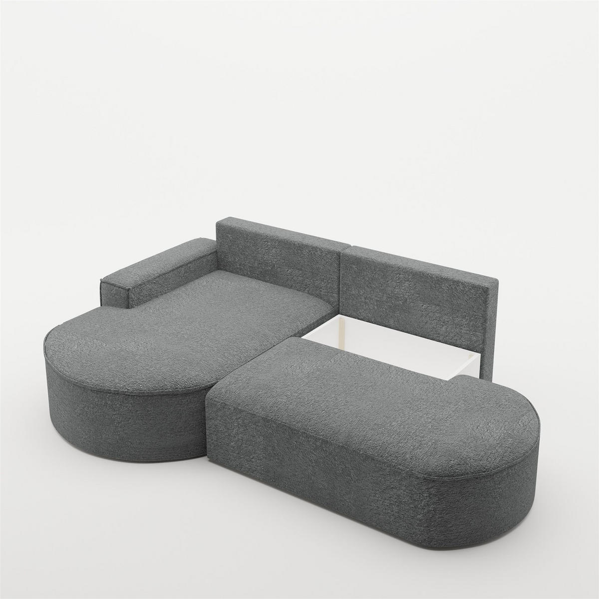 ECKSOFA Venedig Mit Schlaffunktion - Dunkelgrau, Holzwerkstoff/Textil (278/179cm) - Fun Möbel