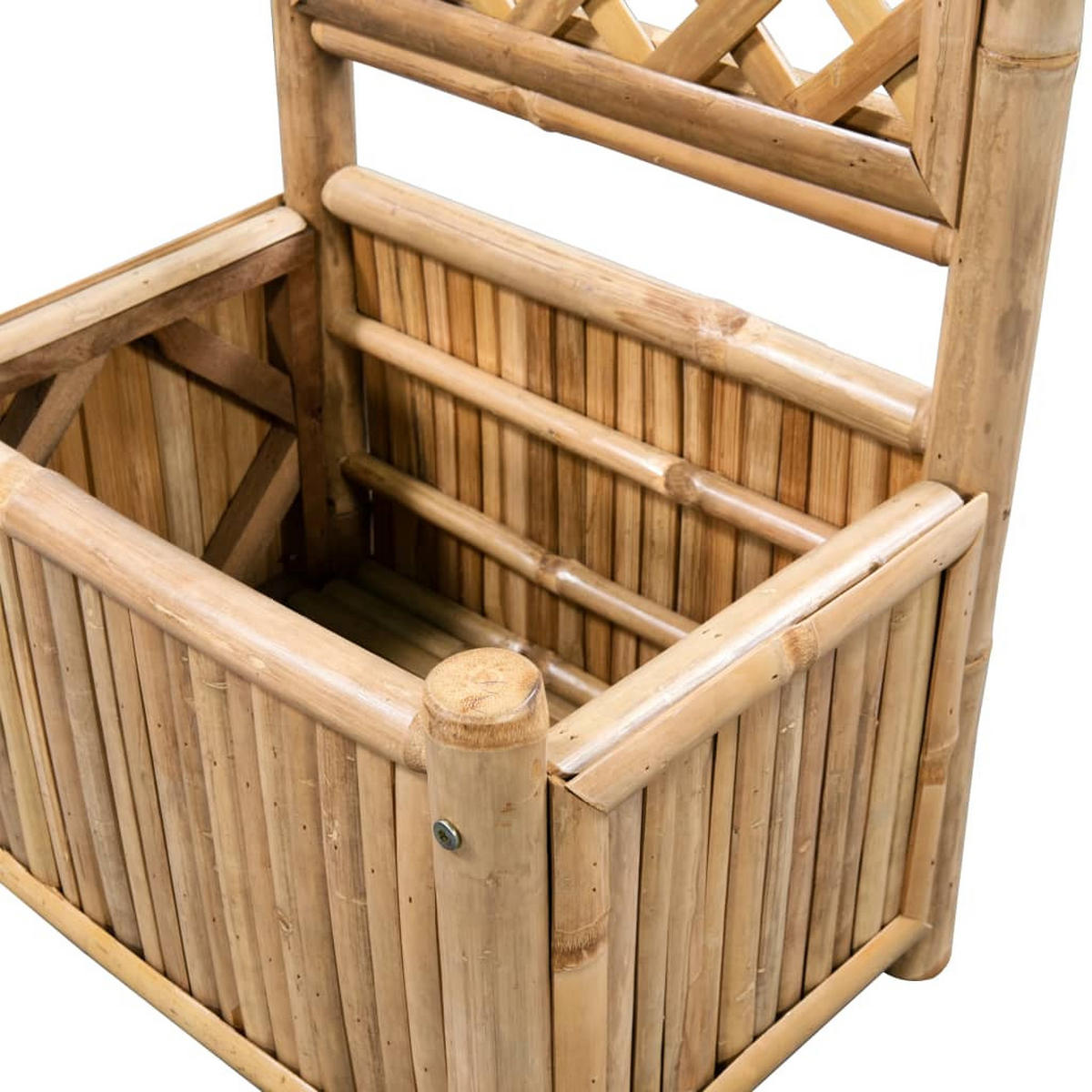 PFLANZENBEHÄLTER mit Spalier Bambus 40 cm - Braun, Holz (40/135/30cm) - furnicato