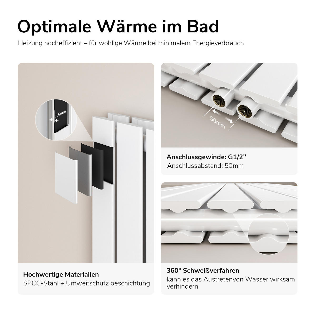 HEIZKÖRPER Flachheizkörper Weiß 90/30/6,3 cm - Weiß, Metall (30/90/6.3cm) - EMKE