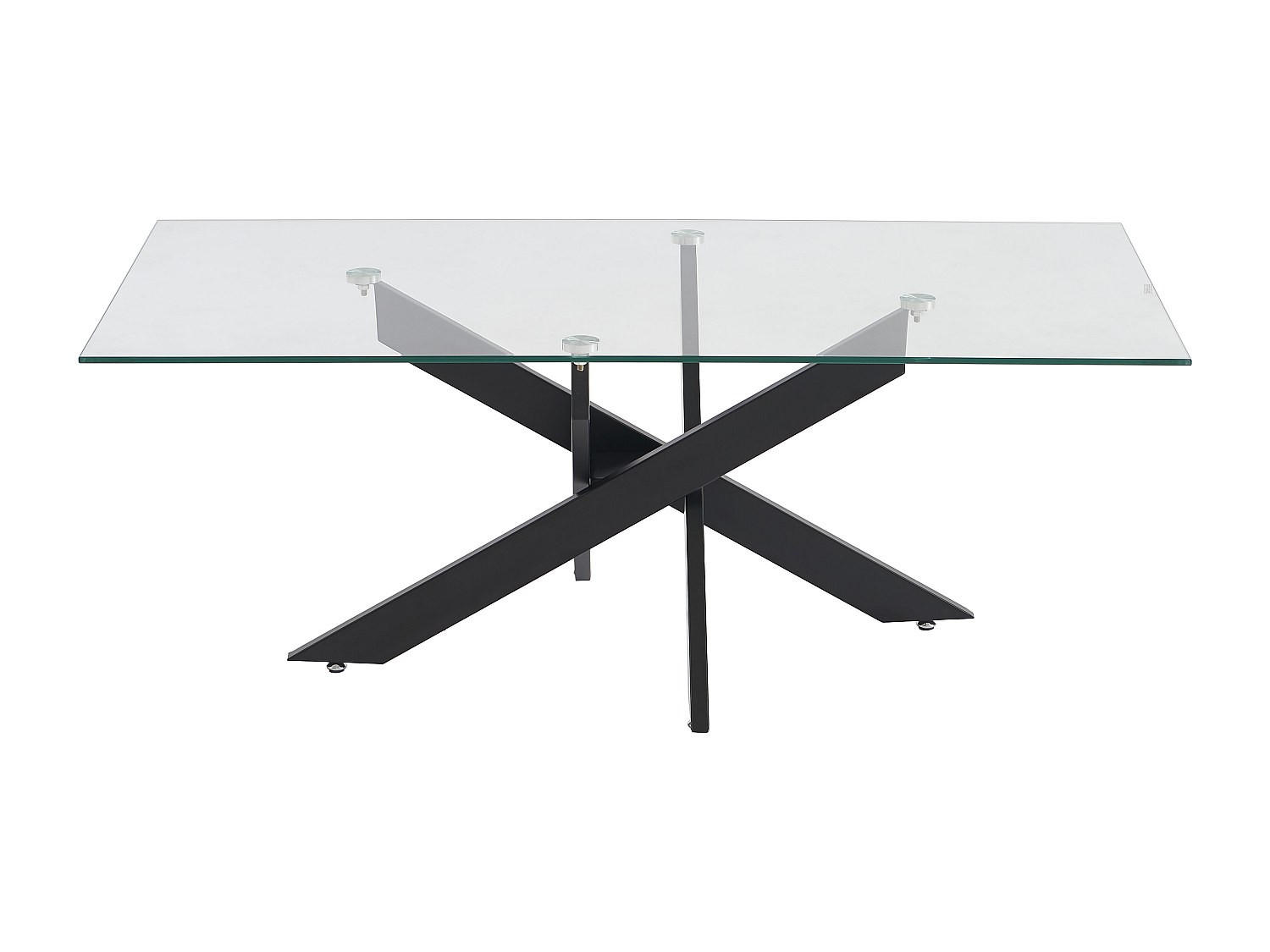 COUCHTISCH - 120 cm x 60 cm - Glas - Transparent, Schwarz - COSIMA - Schwarz, Glas (60/120/44.5cm) - Vente-Unique