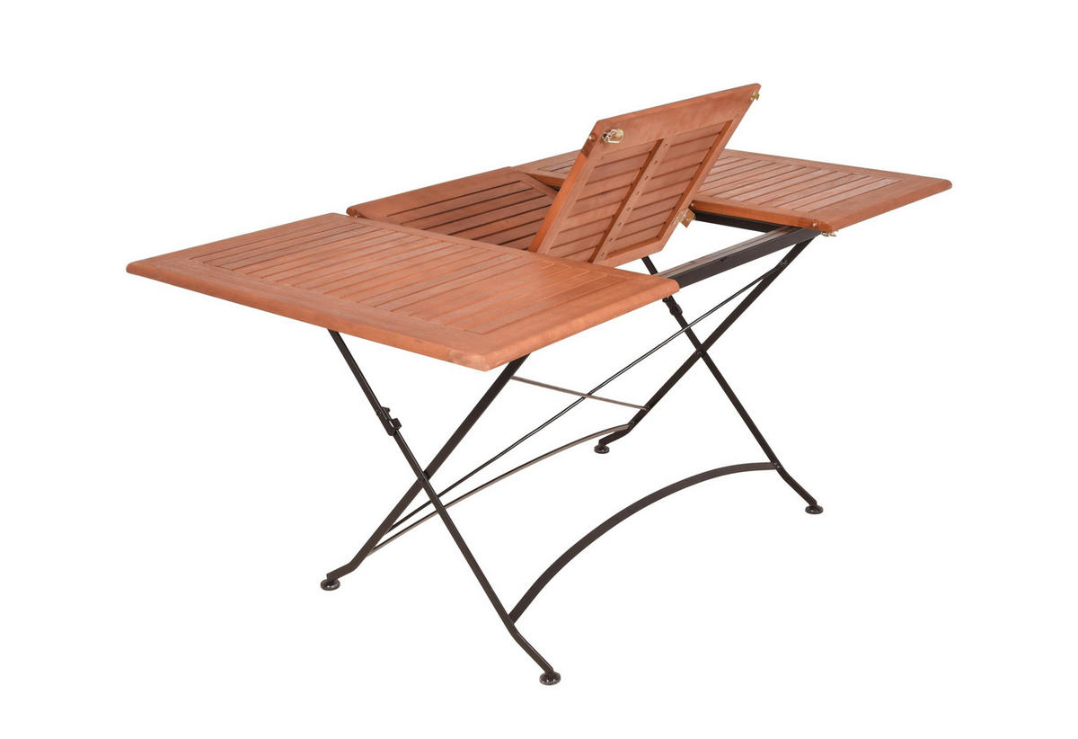 GARTENTISCH Odin Ausziehtisch - Braun, Holz (100/90/74cm) - DELUKE