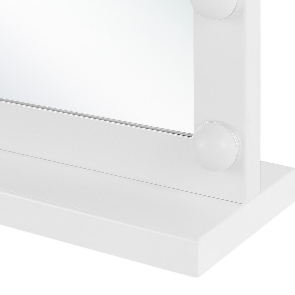 BADSPIEGEL mit LED-Beleuchtung rechteckig 50/60 cm Beauvoir - Weiß, Metall (60/50/2cm) - Beliani