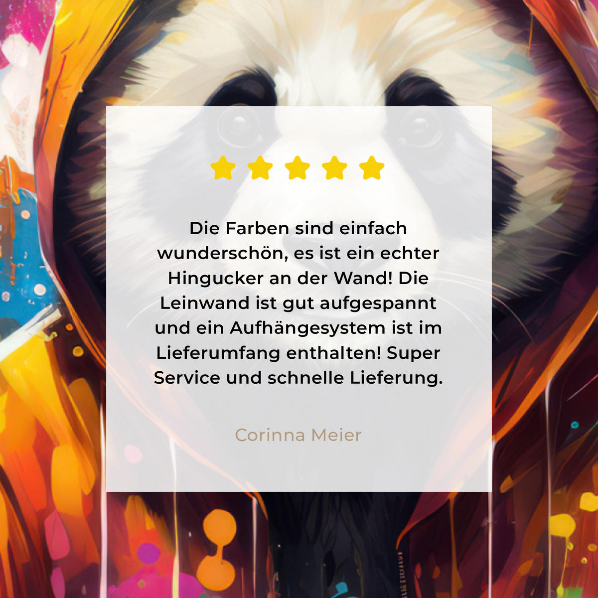 LEINWANDBILD Panda - Jacke - Graffiti - Orange 40x30 cm - Orange, Textil (40/30cm) - MuchoWow