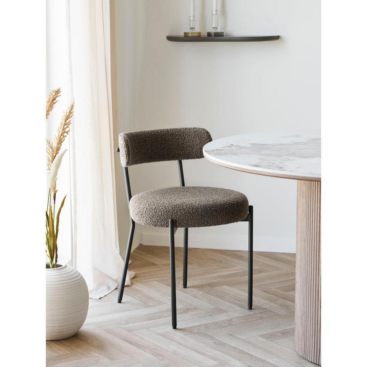 ESSZIMMERSTUHL, Anja, Braun, Metall / Polyester, 50 x 47 x 73 cm - Braun, Textil/Metall (50/73/47cm) - ebuy24