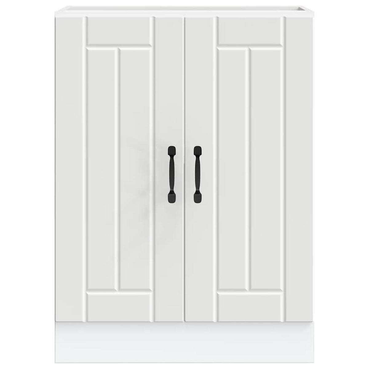 KÜCHENUNTERSCHRANK Lucca 60/46/81,5 cm aus Holzwerkstoff Weiß - Weiß, Holz (60/81.5/46cm) - vidaXL