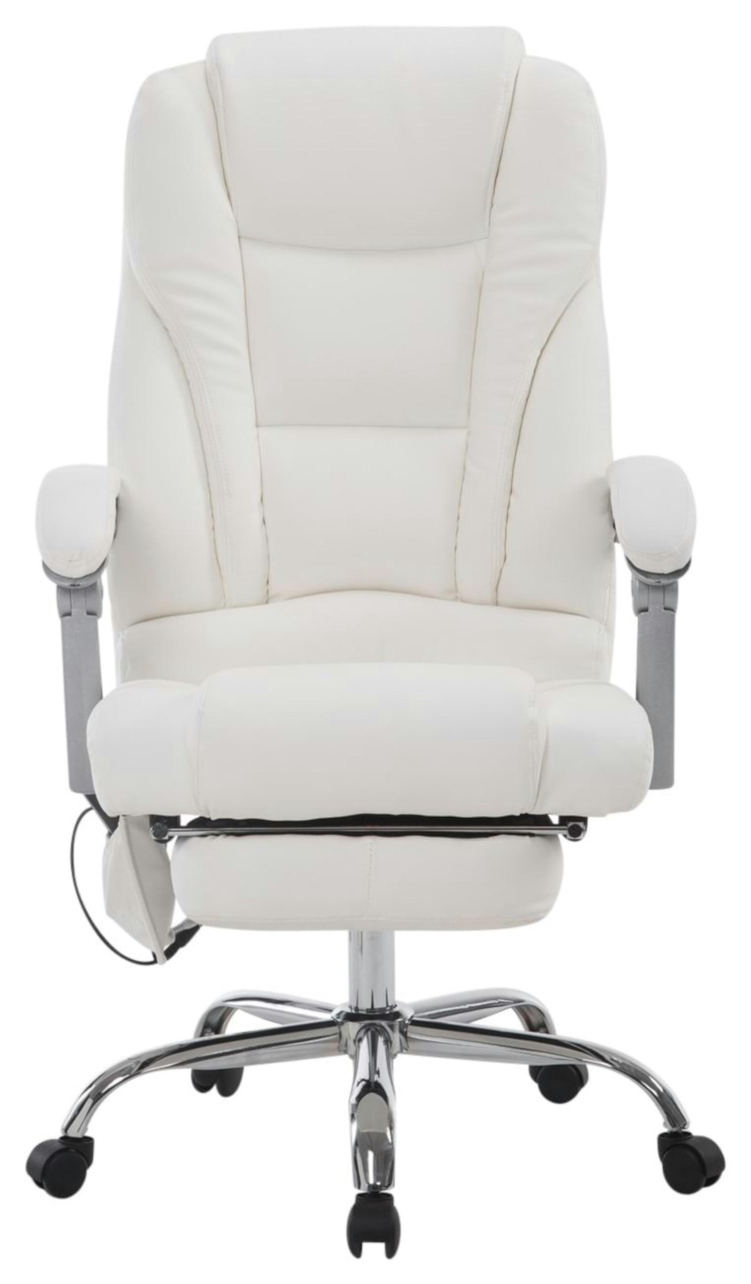 BÜROSTUHL Pacira, Kunstleder mit Massagefunktion Weiß - Weiß, Textil/Metall (68/127/64cm) - TPFLiving