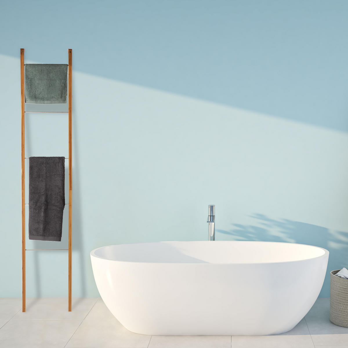 LEITERREGAL - Hellbraun, Holz/Metall (35/180/20cm) - Relaxdays