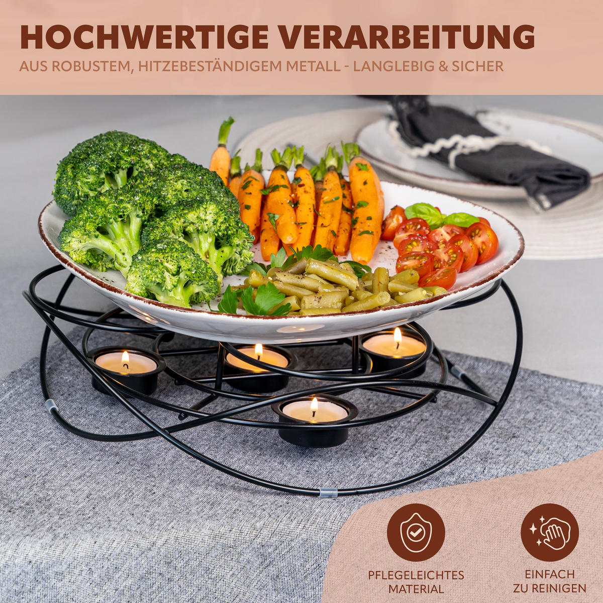 SPEISEWÄRMER, schwarz - Schwarz, Metall (30/8cm) - bremermann