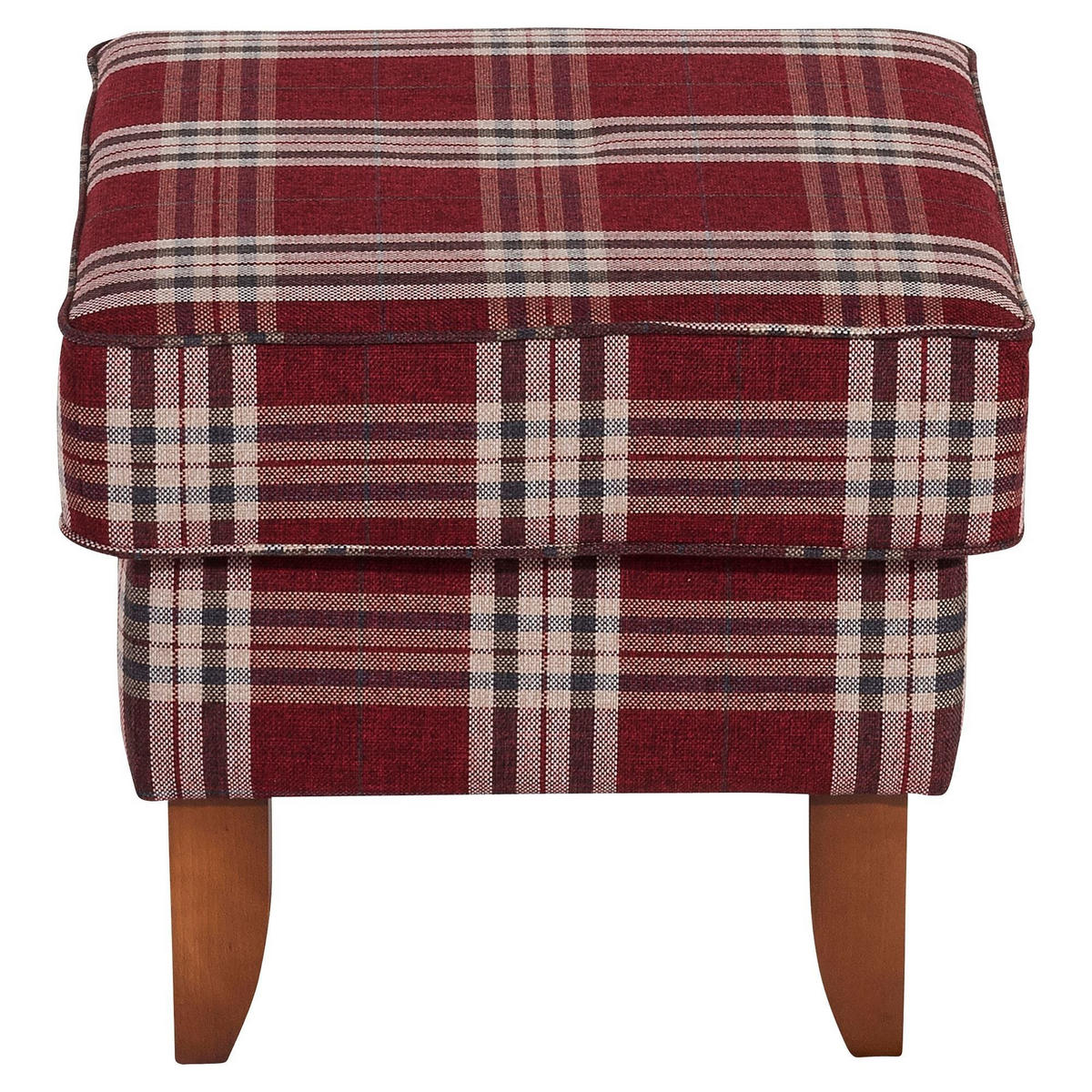 HOCKER Katria Bezug Flachgewebe Buche nussbaum / rot - Rot, Kunststoff (55/49/55cm) - 58aufmkessel