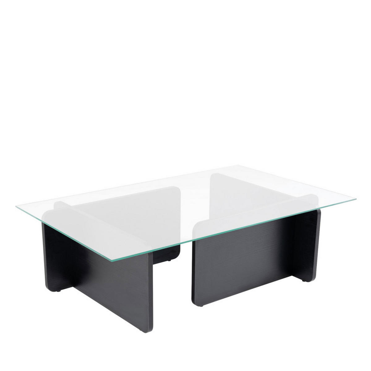 COUCHTISCH aus Sicherheitsglas und Holz - Cubix - Schwarz - Schwarz, Glas (105/65/30cm) - Drawer