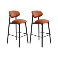 BARHOCKER 2er Set aus Samt & Metall – Terrakotta – LAKABI - Braun, Textil (44/101/49.5cm) - Vente-Unique