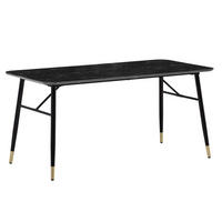 ESSTISCH Marmoroptik Metall Rechteckig Modern Klein, Schwarz 140x80x76 cm - Goldfarben/Schwarz, Holzwerkstoff/Metall (80/140/76cm) - KADIMA DESIGN