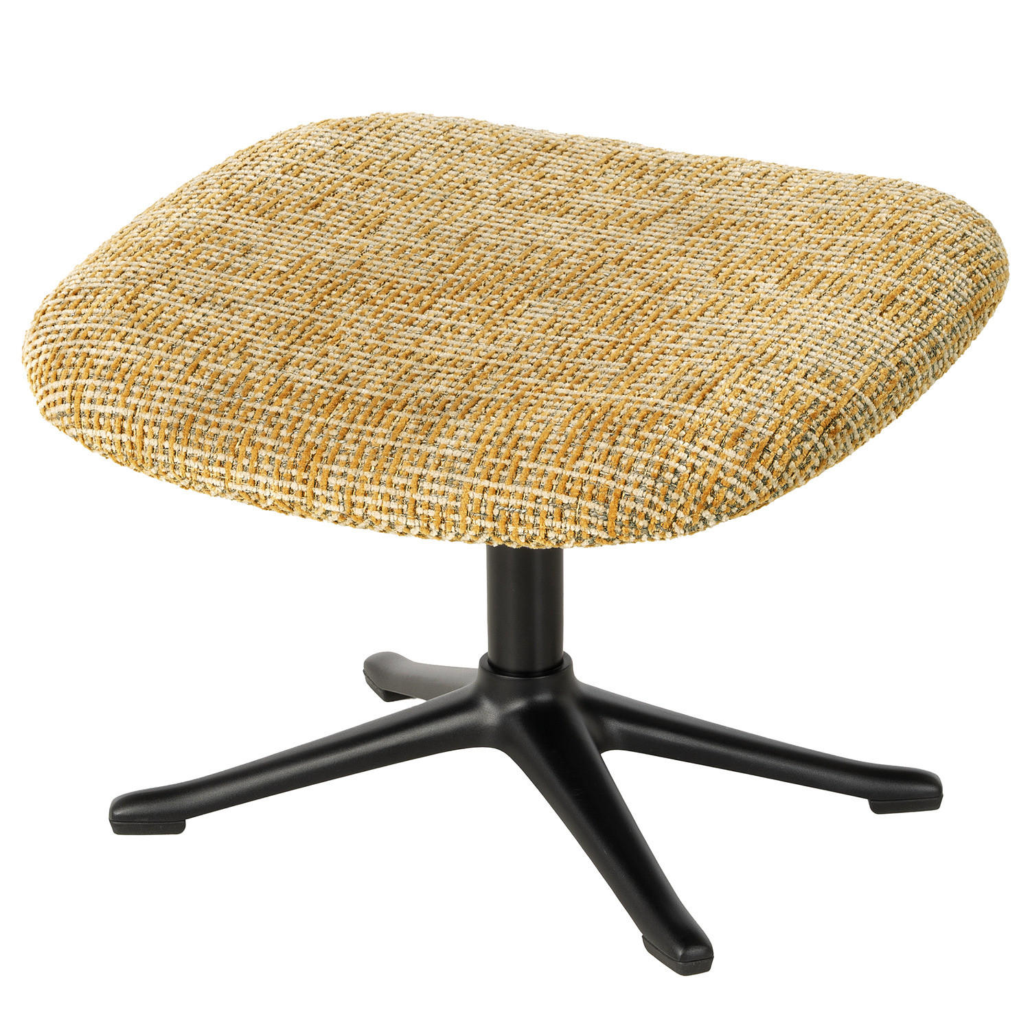 POLSTERHOCKER - Schwarz/Honig, Textil/Metall (53/37/46cm) - home24