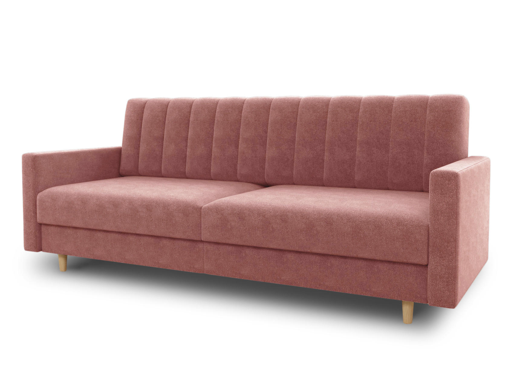 SCHLAFSOFA Sara - Beige/Rosa, Holz/Textil (214/86/90cm)