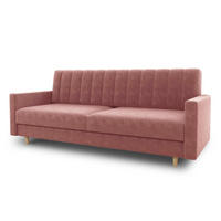 SCHLAFSOFA Sara - Beige/Rosa, Holz/Textil (214/86/90cm)