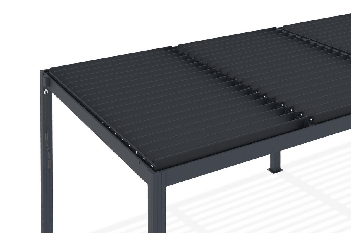 PERGOLA BIOKLIMATISCHE SELBSTTRAGENDE Santa graue 6m x 3m - Grau, Metall (600/220/305cm) - Cazeboo