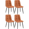 STUHL 4er Set Stoff Orange - Schwarz/Orange, Textil/Metall (45/84/55cm) - CLP