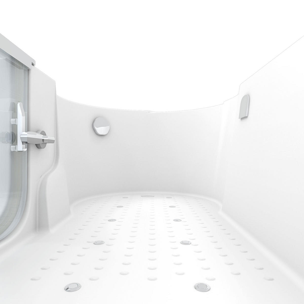 SENIORENWANNE S12-AIR-R Weiß - Weiß, Glas/Kunststoff (170/60/85cm) - AcquaVapore by Sandra Jentho