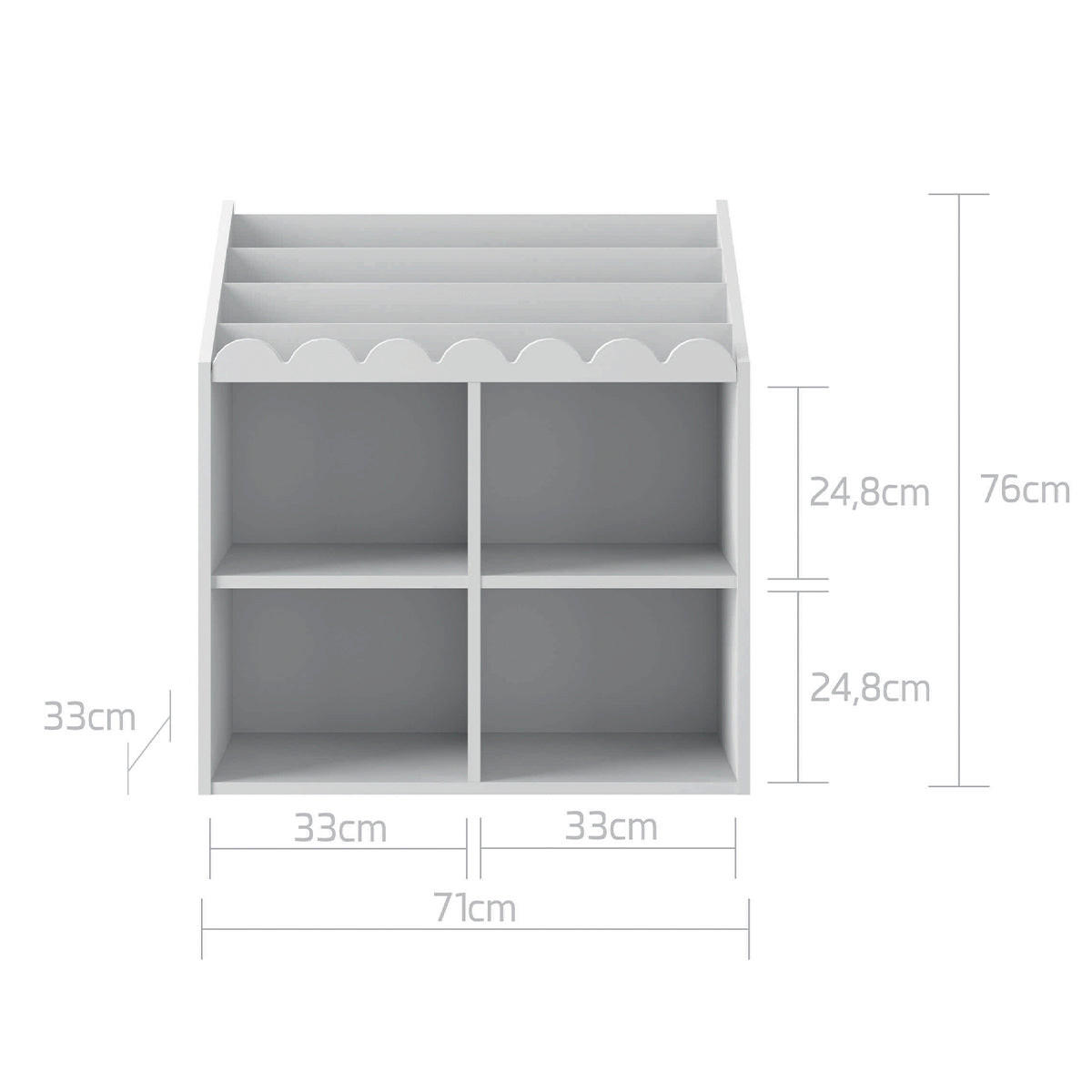 BÜCHERREGAL Book Nook Weiß - Weiß, Holzwerkstoff (71/76/33cm) - Petits-meubles