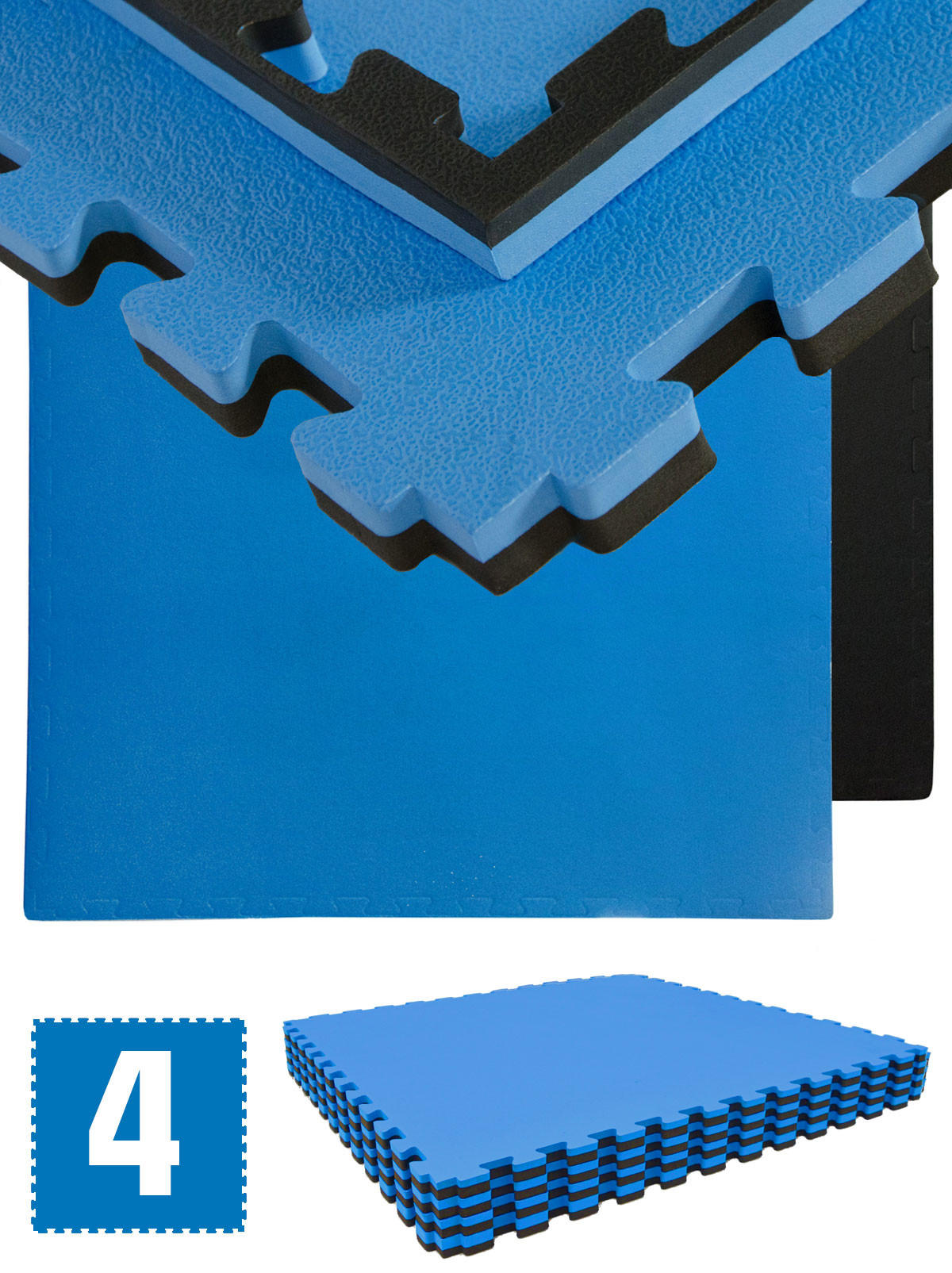 BODENSCHUTZMATTE 90x90x2,5 cm, Schwarz, 4er Set - Schwarz, Kunststoff (90/90/2.5cm) - eyepower