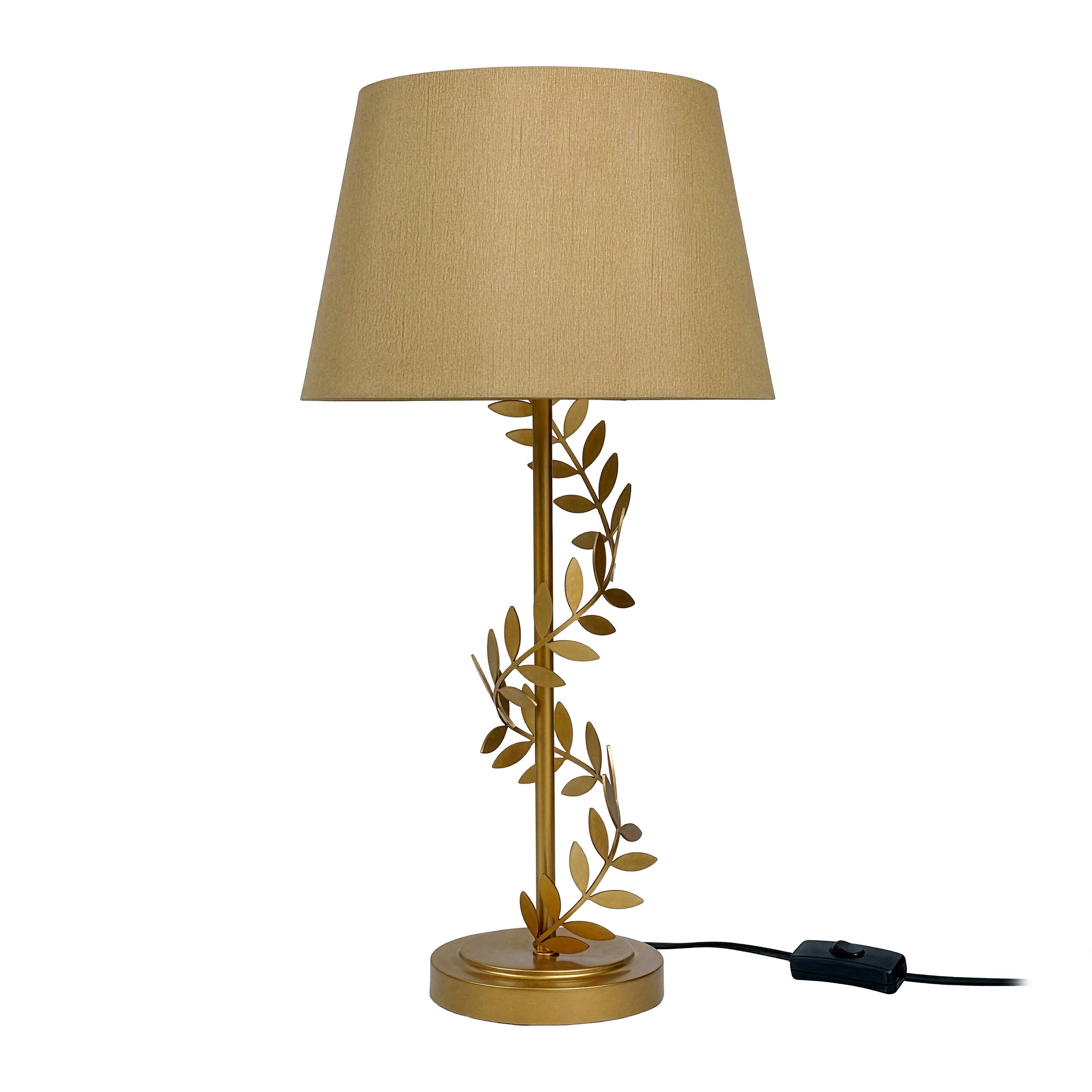 TISCHLAMPE - Goldfarben, Textil/Metall (27/27/55cm) - Relaxdays