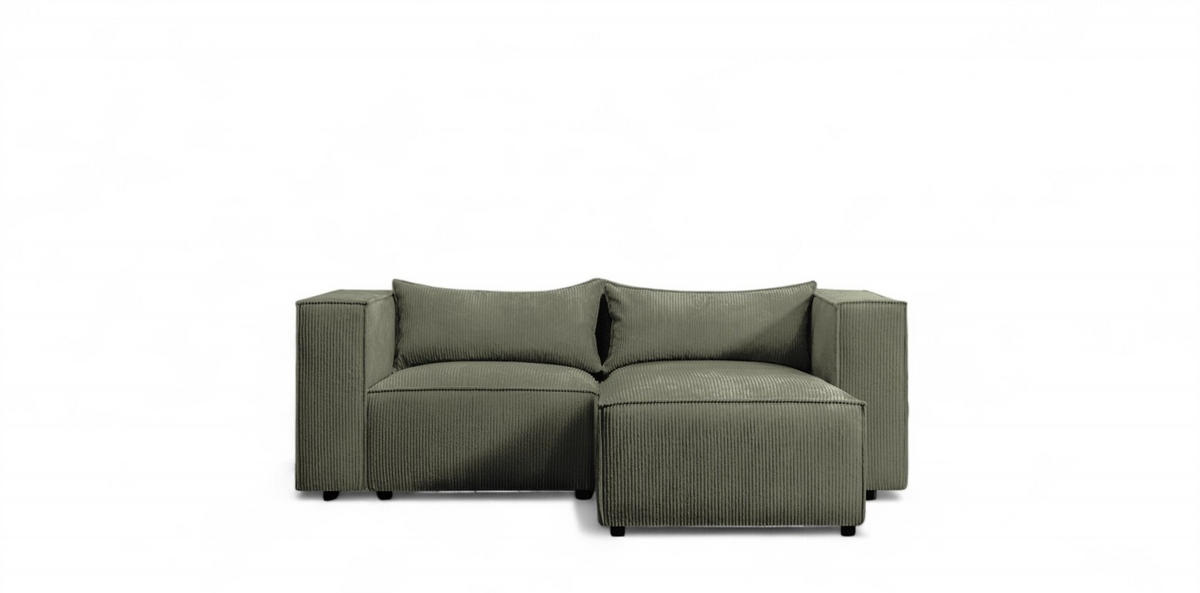 ECKSOFA Nevio Xs - Grün, Holzwerkstoff/Textil (210/185cm) - Fun Möbel
