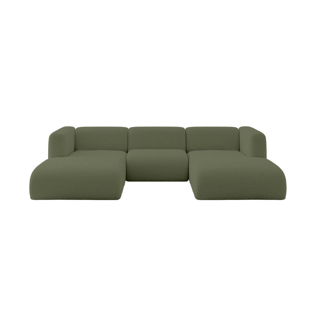 ALTDECOR SEDACÍ SOUPRAVA DO U MIRA-U1 317x179x70 Zelená Bouclé