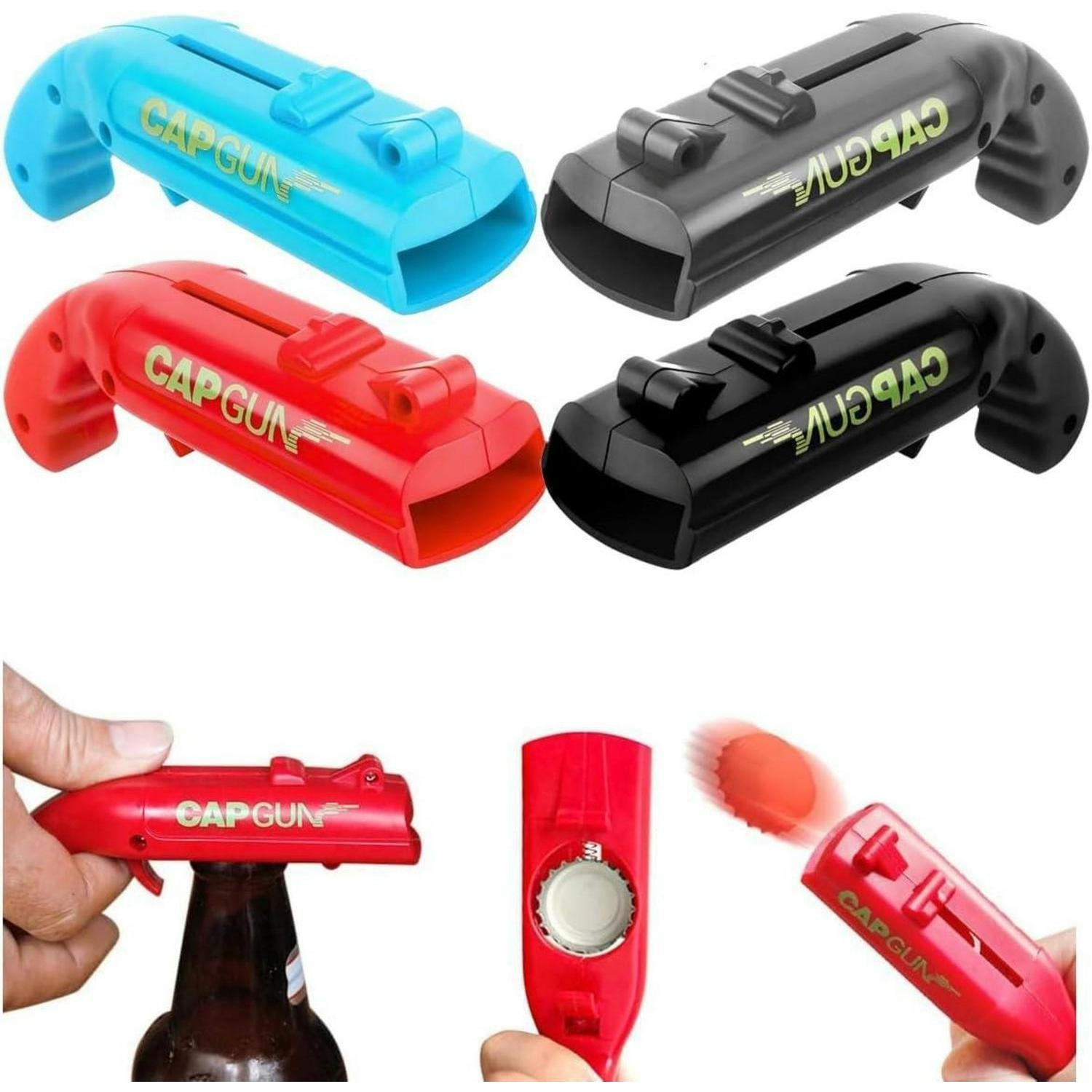 FLASCHENÖFFNER 4er-Set Pistolenform ABS - Multicolor, Kunststoff (13cm)