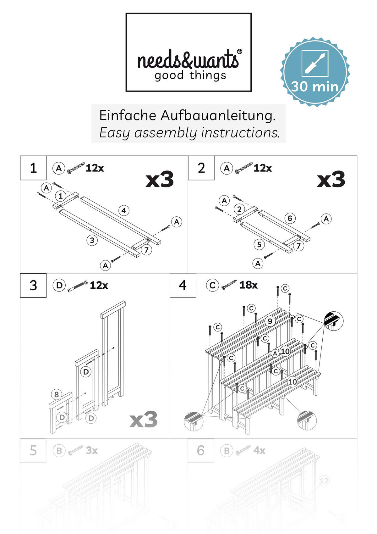 PFLANZENTREPPE Stairy1 - Braun, Holz (110/75/61cm) - needs&wants