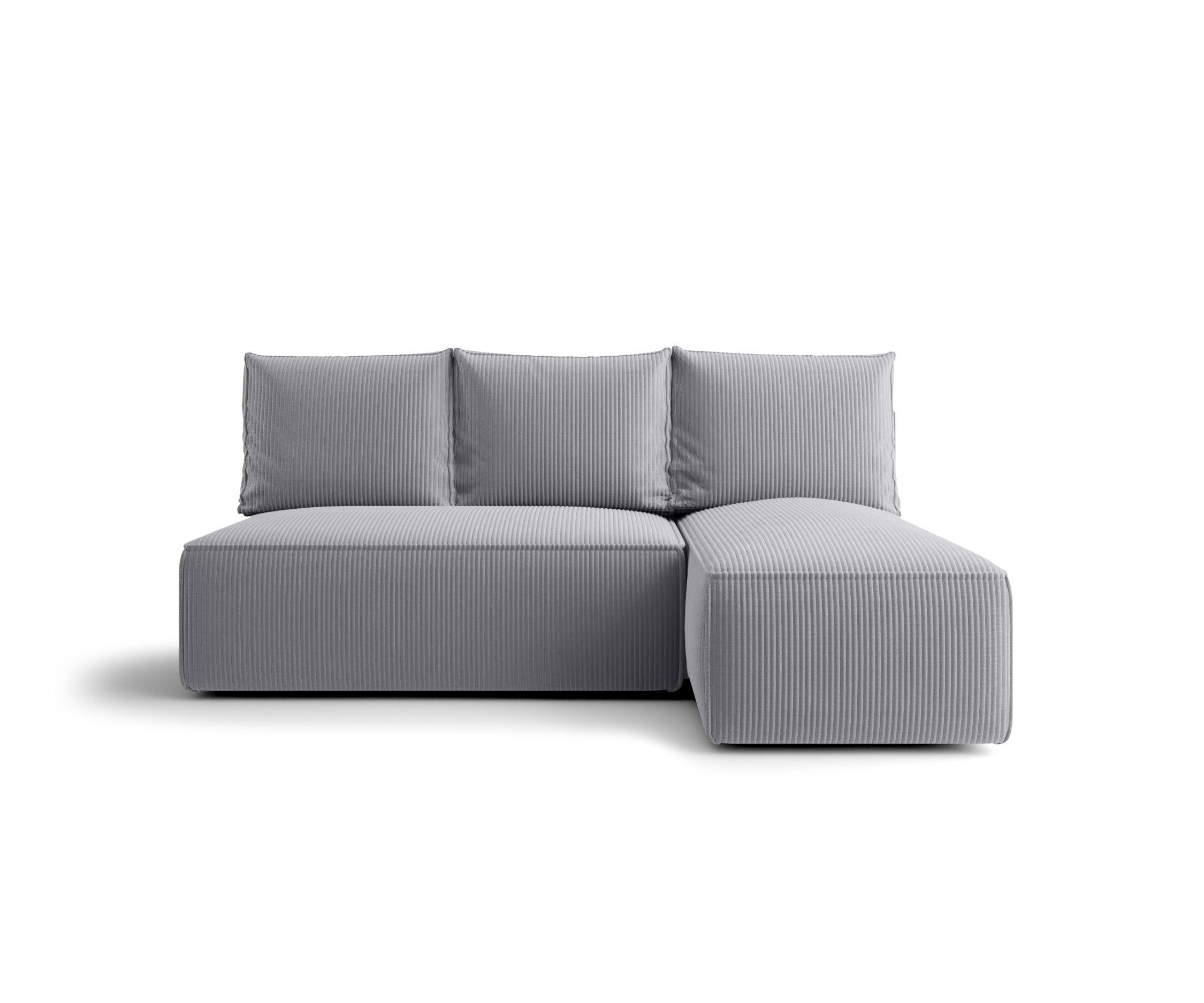 ECKSOFA mit Schlaffunktion SAVIO MINI Poso 55 Rechts - Grau, Textil (200/140cm) - Bedante