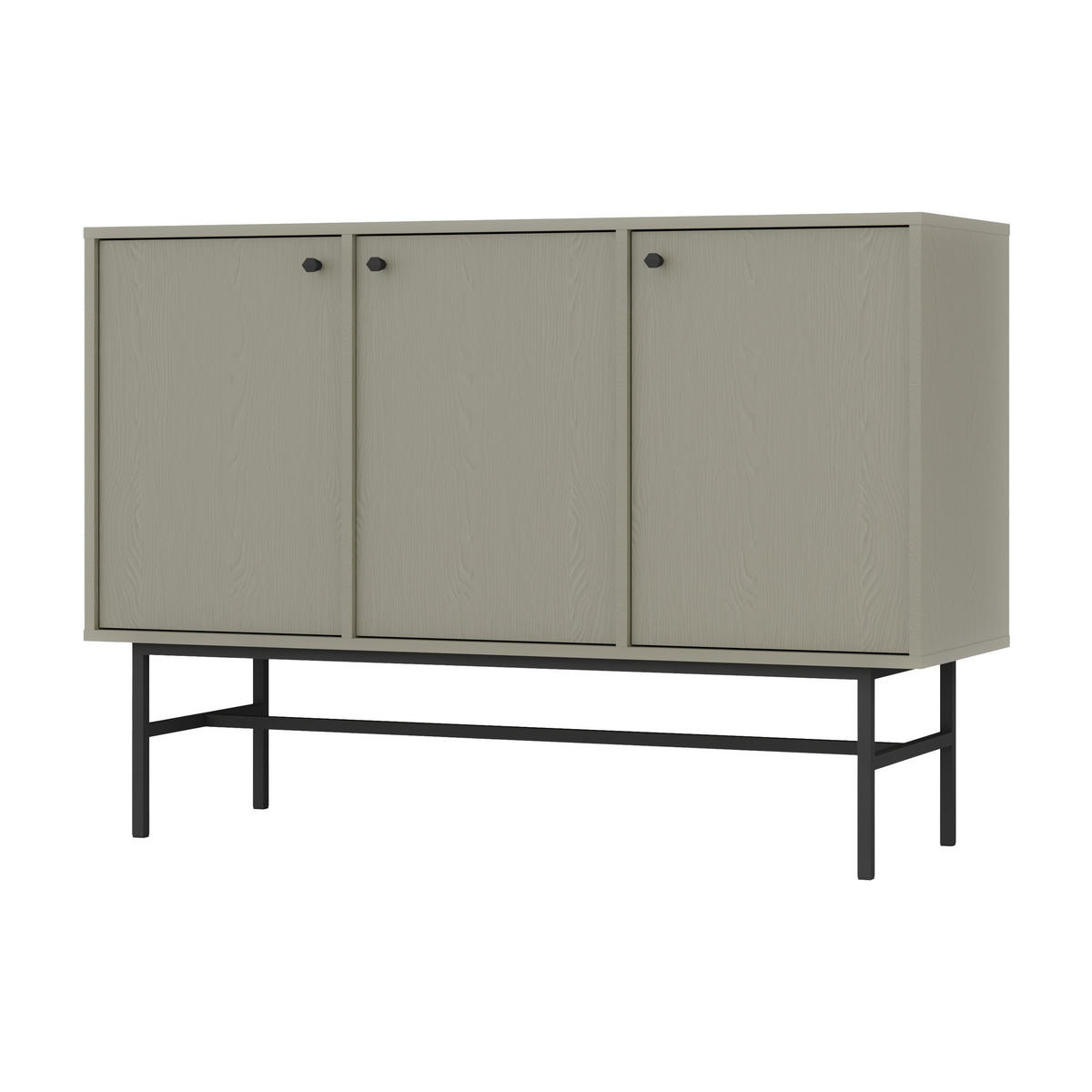 KOMMODE TORINO 125/86/41 cm mit 3 Türen Hellgrün - Hellgrün, Holzwerkstoff (125/86/41cm) - MASSENO