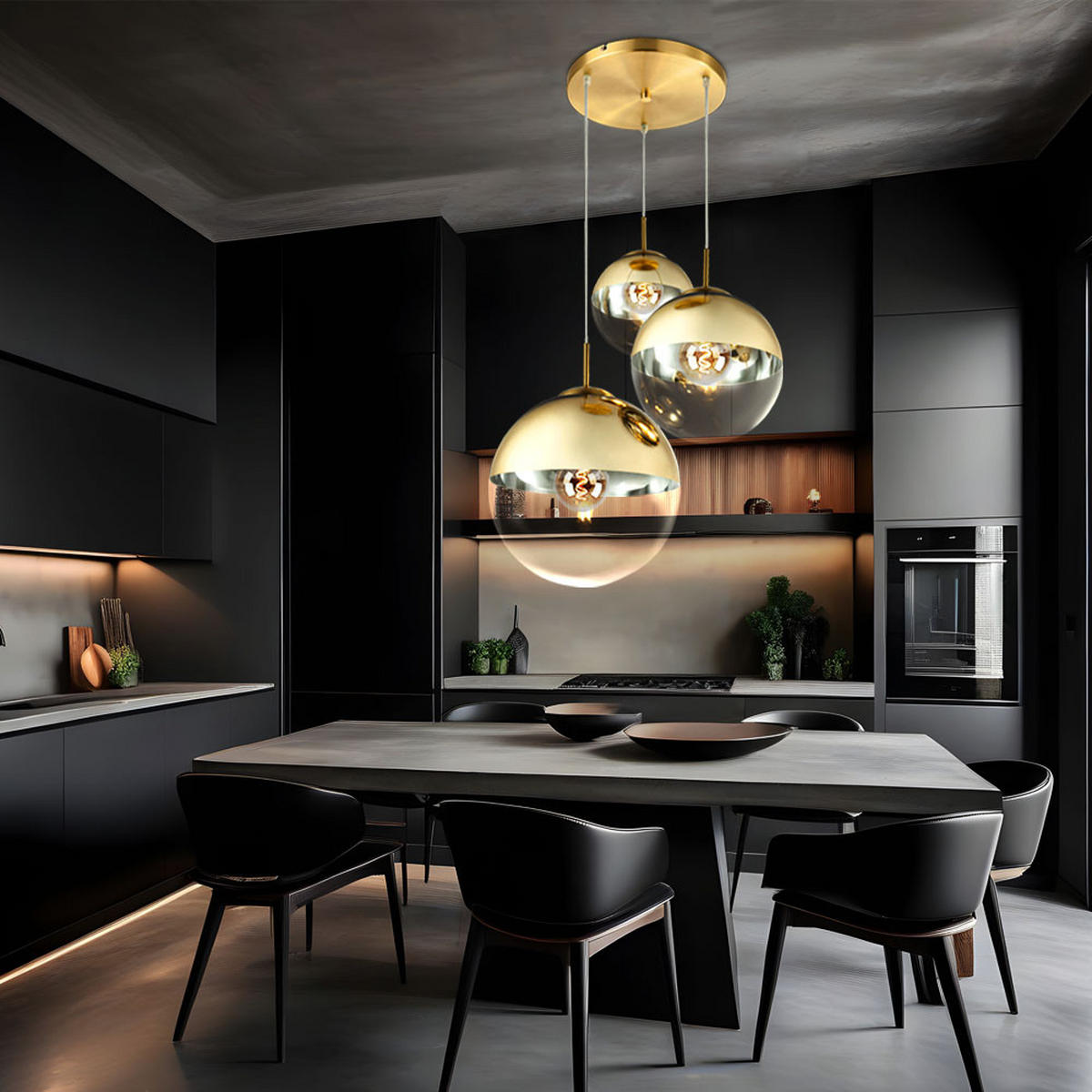 LED HÄNGELAMPE Metall Gold - Goldfarben, Glas (51/51/120cm) - Globo Lighting