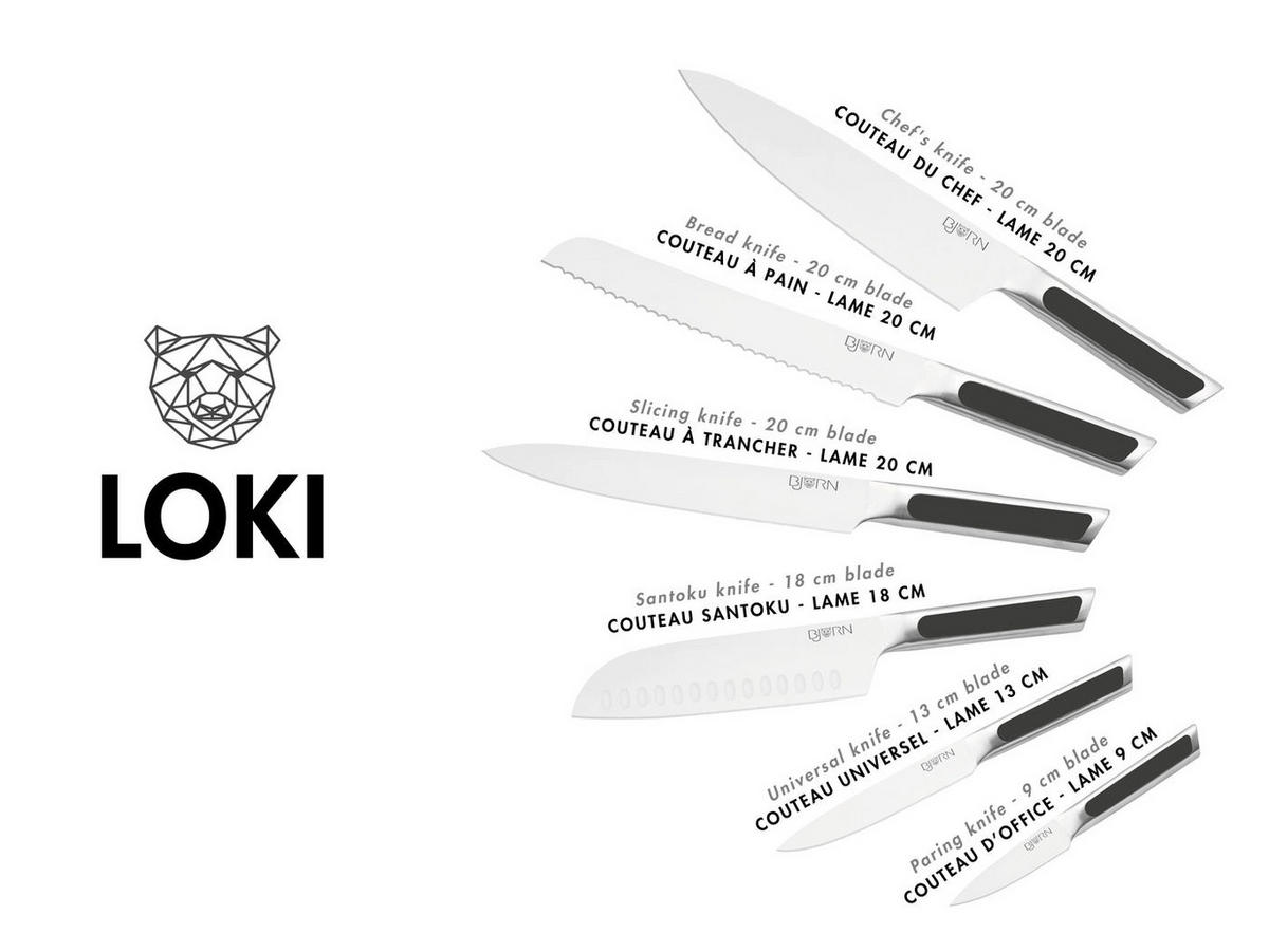 KÜCHENMESSER Loki - 6er-Set - Silberfarben, Metall (1cm) - Björn