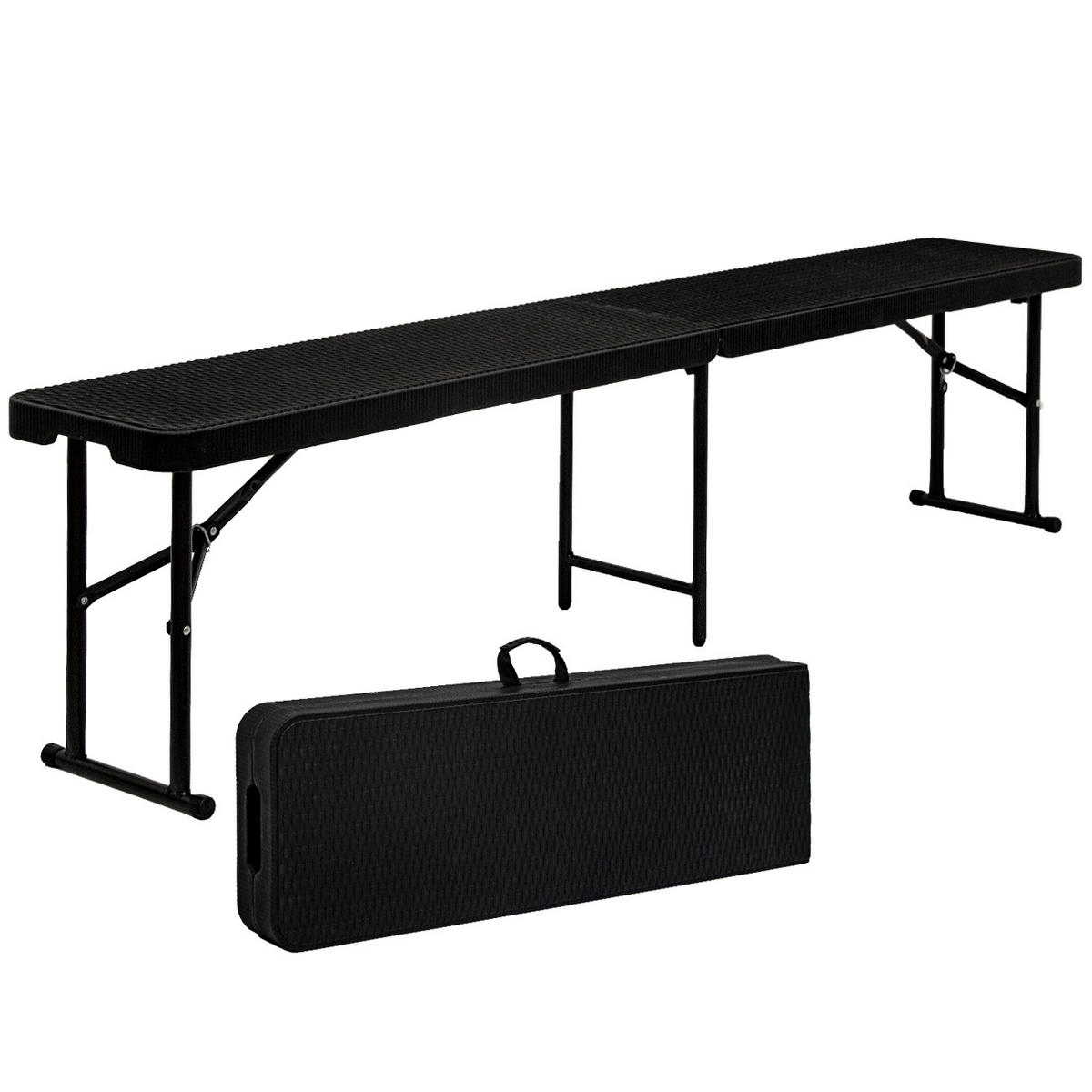 BIERBANK bis 300kg belastbar, 184/30cm, Schwarz - Schwarz, Kunststoff - Amanka