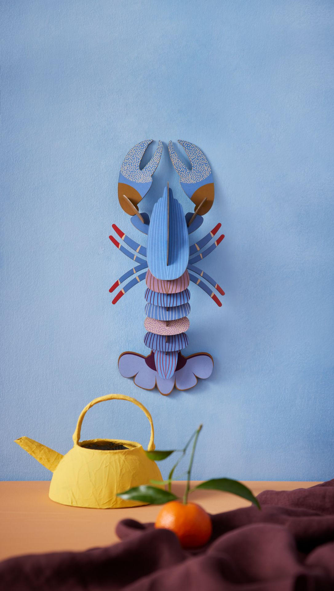 WANDDEKO Azur-Hummer 9.8/39 cm - Multicolor, Wellpappe (9.8/39/17cm) - KUNSTLOFT