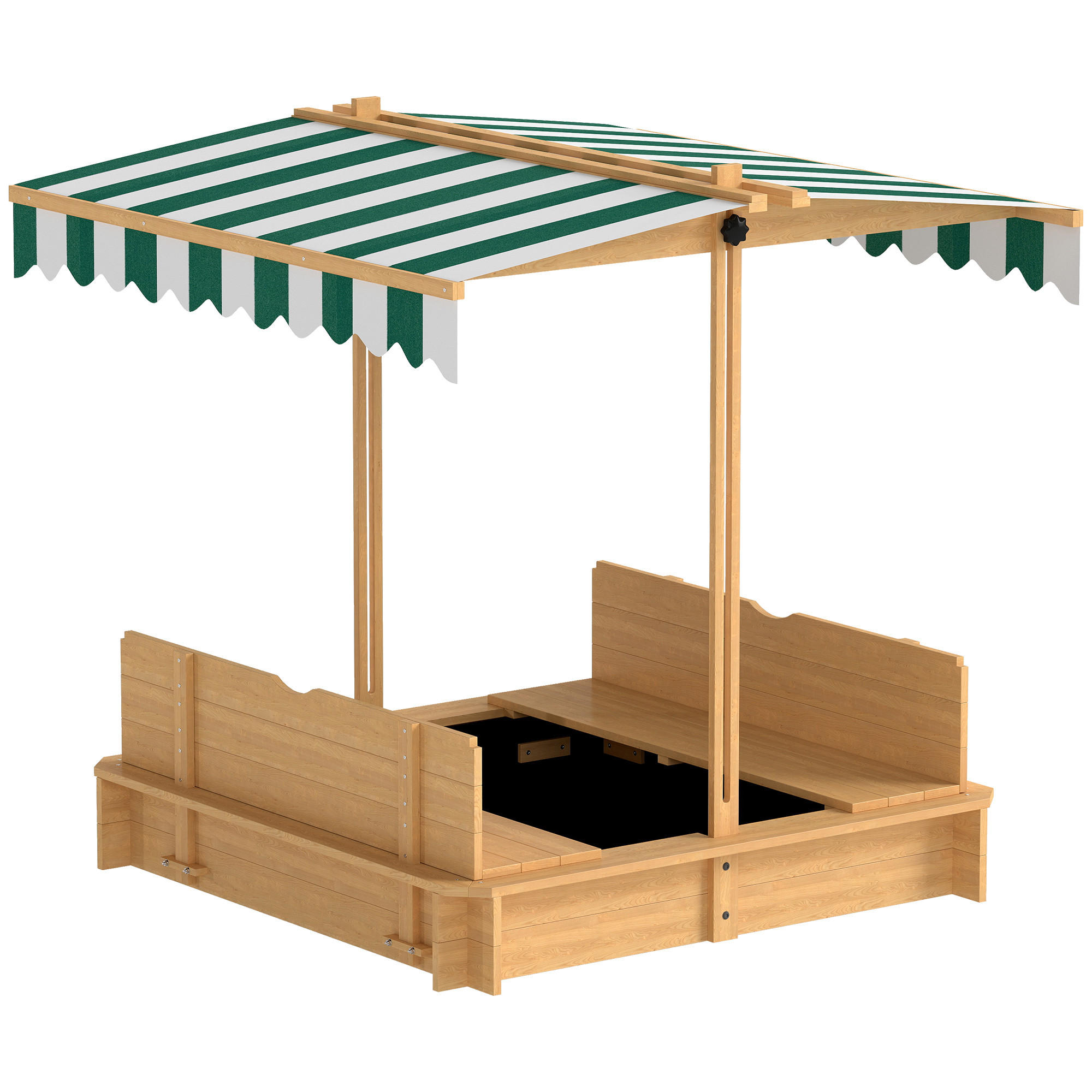 Outsunny Sandkasten Hellbraun 106x115x106 cm
