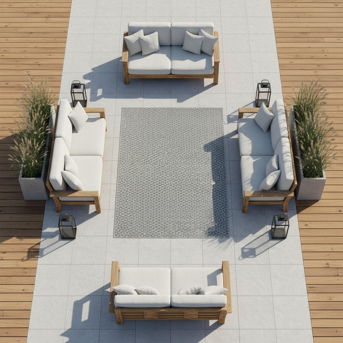 TEPPICH In-/Outdoor Flachgewebe Unidesign Polypropylen Terrasse Grau Rechteckig 200x290 - Grau, Textil (200/290cm) - KADIMA DESIGN