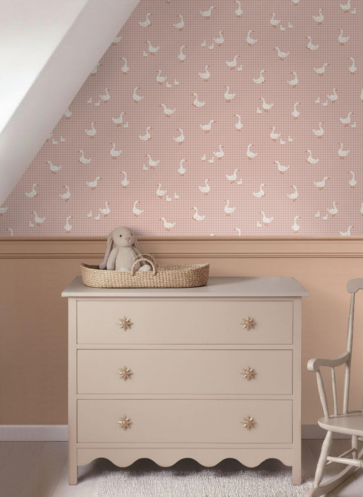 TAPETE Gänsen 50 x 900 cm - Pink, Papier (50/0.1cm) - ESTAhome