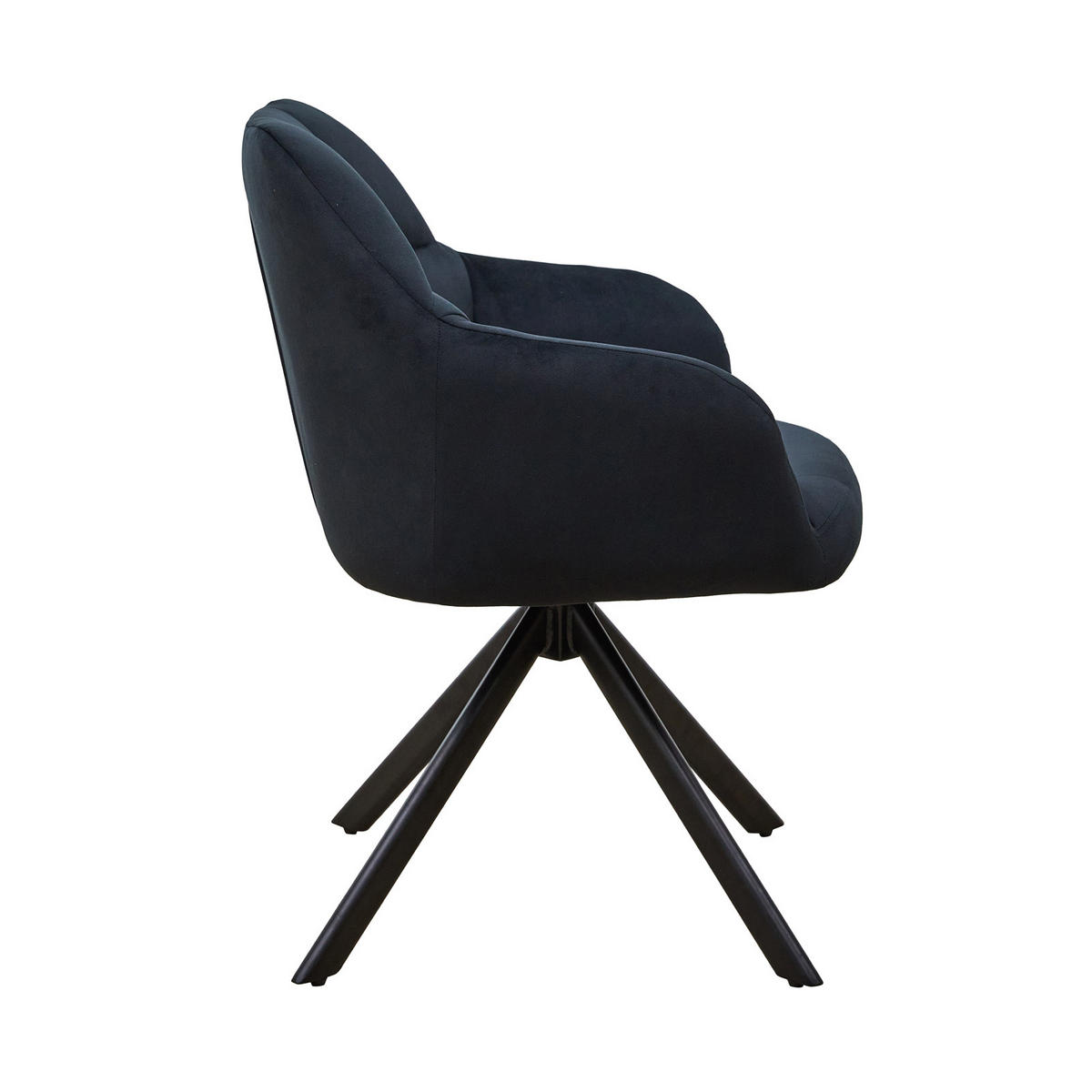 ESSZIMMERSTUHL SORA Samt Schwarz - Schwarz, Textil/Metall (55/83/51cm) - SVITA