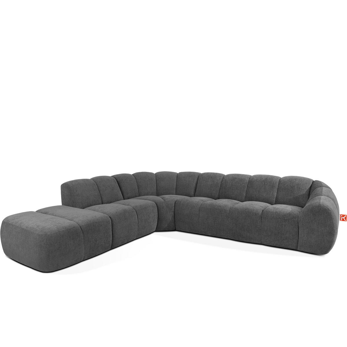 ECKSOFA LINKS FLAVA, Aschgrau - Grau, Holz/Holzwerkstoff (310/274cm) - KONSIMO®