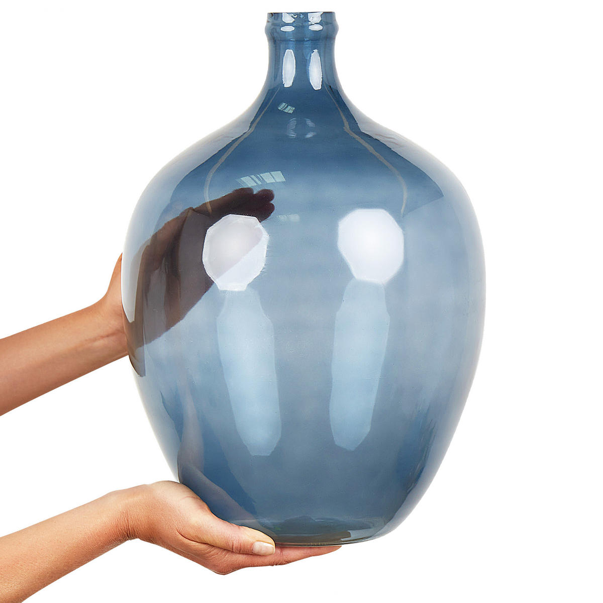 DEKOVASE Glas blau Roti - Blau, Glas (39cm) - Beliani