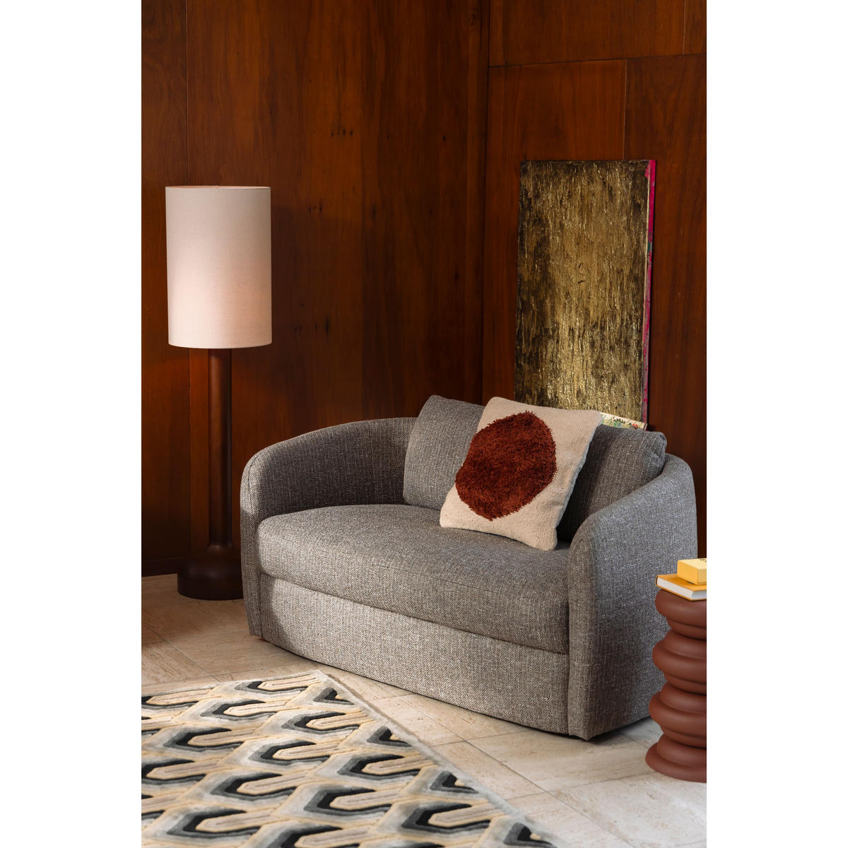 SOFA 2-SITZER Boho Stein - Grau, Kunststoff (143/75/82cm) - Dutchbone
