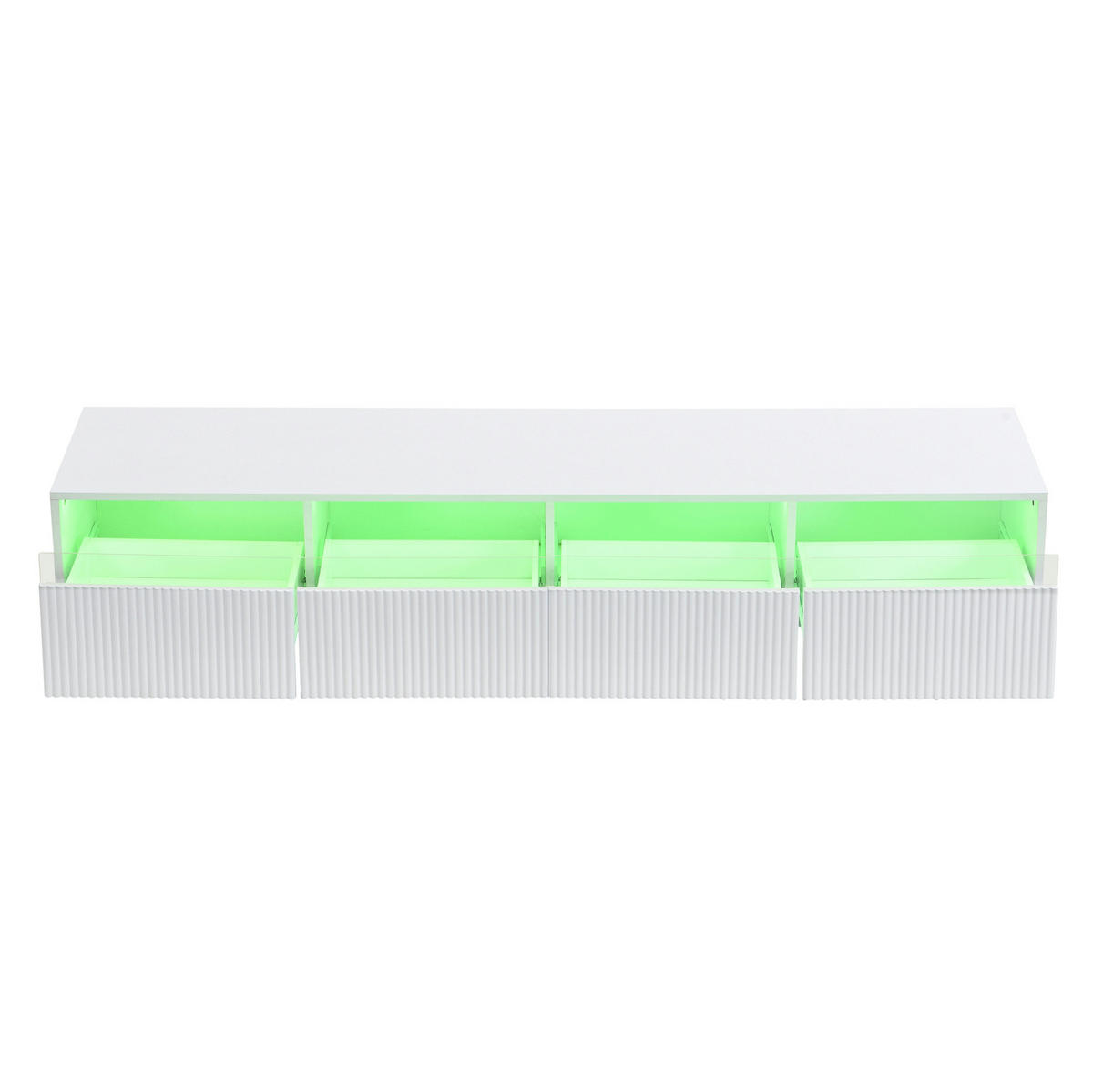 TV-SCHRANK 178/35/45 cm weiß MDF mit 4 Schubladen und Kabelmanagement - Weiß, Holzwerkstoff (178/45/35cm) - OKWISH
