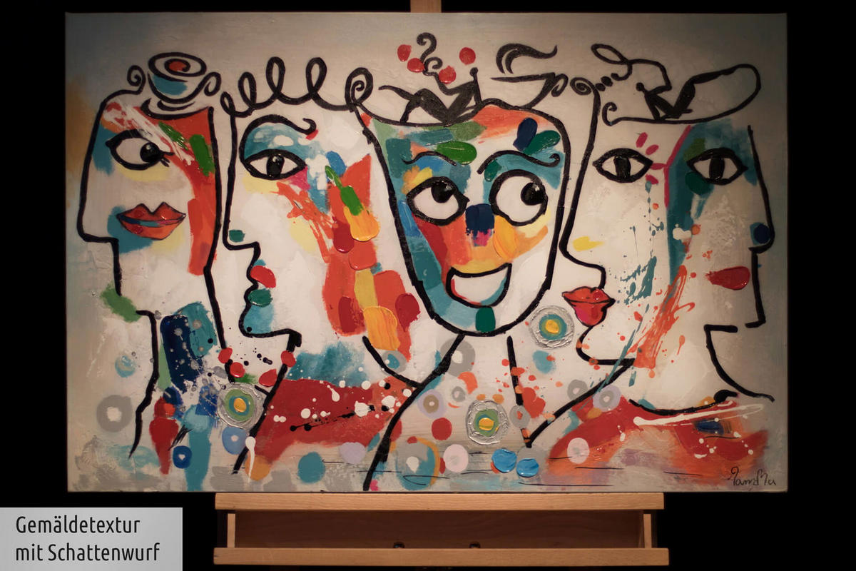 ÖLGEMÄLDE 90/60 cm - Multicolor, Holz/Textil (1.36/60cm) - KUNSTLOFT