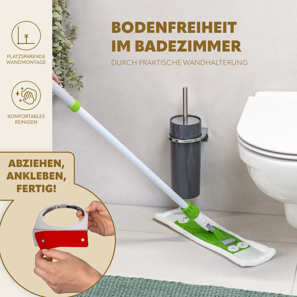 WC-GARNITUR SAVONA, grau, Kunststoff - Grau, Kunststoff (10/36.5/10cm) - bremermann