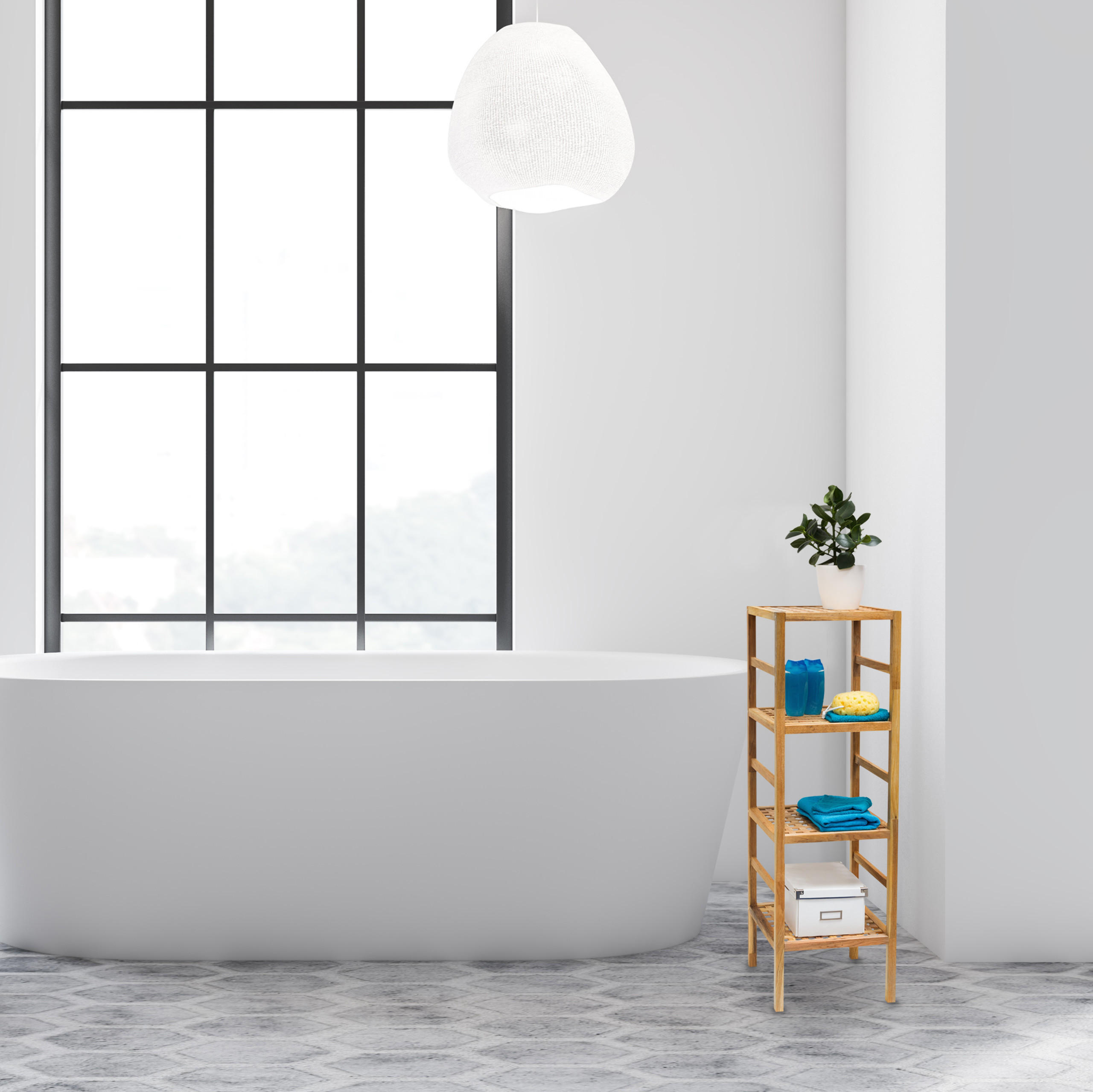 BADREGAL - Hellbraun, Holz (36/117/35.5cm) - Relaxdays