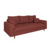 3-SITZER-SOFA Alma Terrakotta Cord - Terracotta/Braun, Holz/Textil (210/81/93cm) - S-Style Möbel