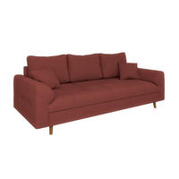 3-SITZER-SOFA Alma Terrakotta Cord - Terra cotta/Braun, Holz/Textil (210/81/93cm) - S-Style Möbel