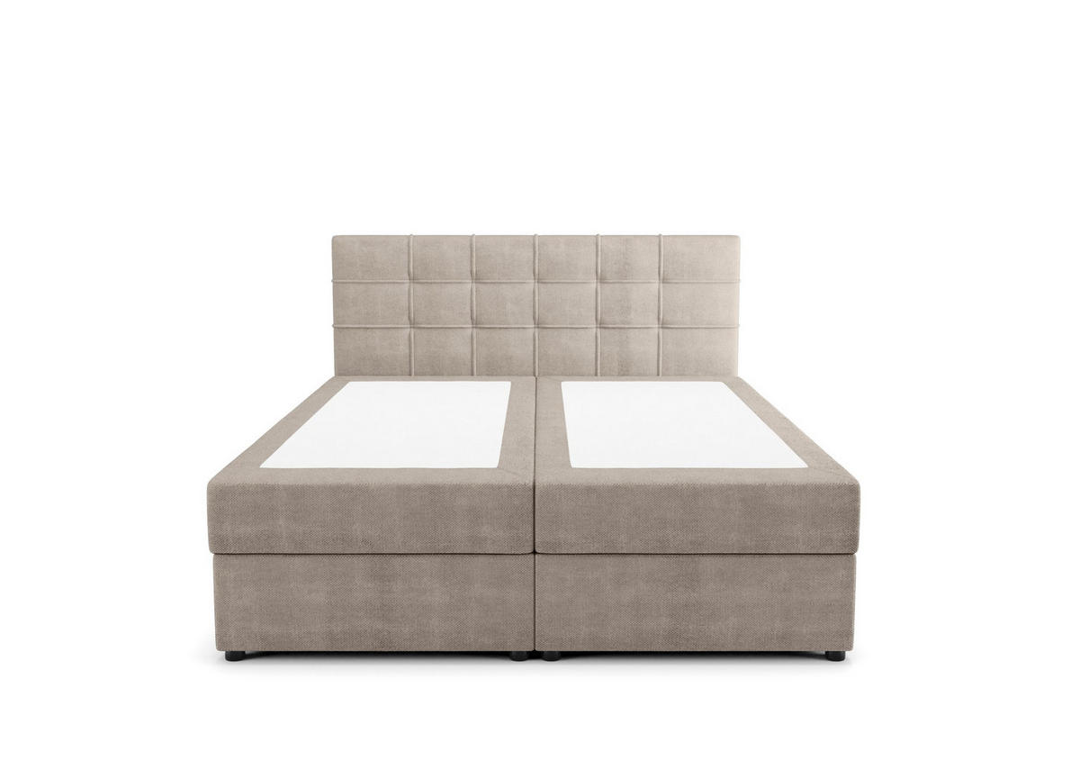 BOXBETT KIDA mit Matratze H3, Bonell und Topper 140x200 Curio 11 - Graubraun, Textil (140/200cm) - Bedante