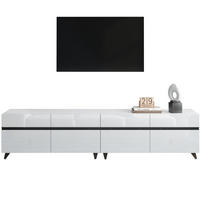 TV-ELEMENT mit 4 Schränken 180 x 40 x 49 cm MDF Weiß - Weiß, Holzwerkstoff (40/49/180cm) - Beauniv